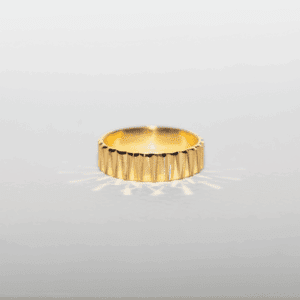 Chevron Textured Gold Band Ring