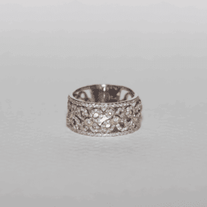 Floral Filigree Diamond Band Ring