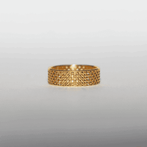 Beaded Texture Gold Band Ring