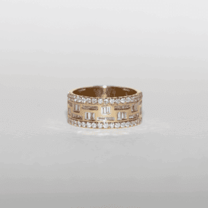 Baguette Diamond Border Gold Ring