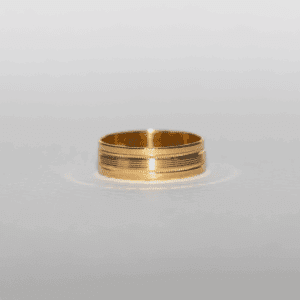 Dual Line Textured Gold Band Ring