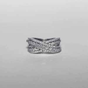 Criss-Cross Diamond Cluster Ring