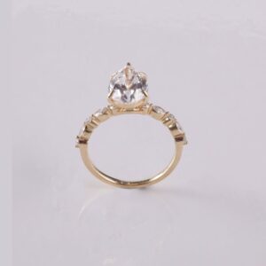 Pear-Cut Diamond Ring with Side Stones